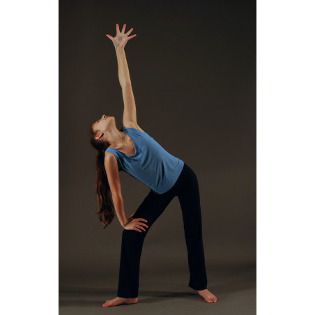 MEP16B - Ensemble pantalon noir et marcel bleu