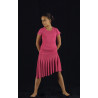 MJC4 - Jupe courte rose fuchsia asymétrique