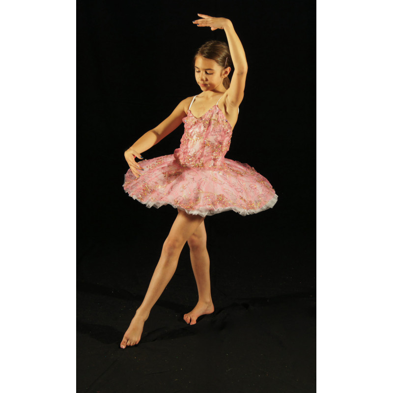 MTC1B - Tutu demi-plateau habillé rose MTC1B - Tutu demi-plateau habillé rose