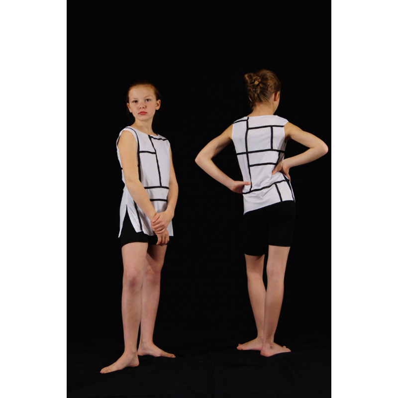 MH22 - Tee shirt Mondrian noir et blanc MH22 - Tee shirt Mondrian noir et blanc