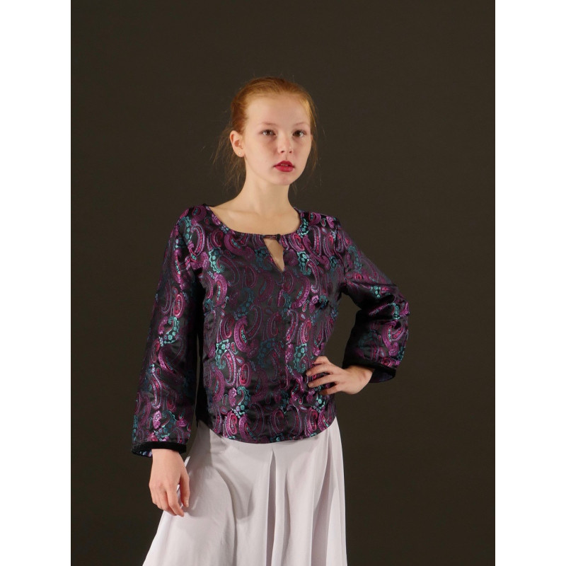 MH14 - Haut à motifs cachemire violet MH14 - Haut à motifs cachemire violet