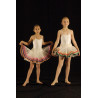 PTC3A - Jupe de tutu blanc avec liserés colorés