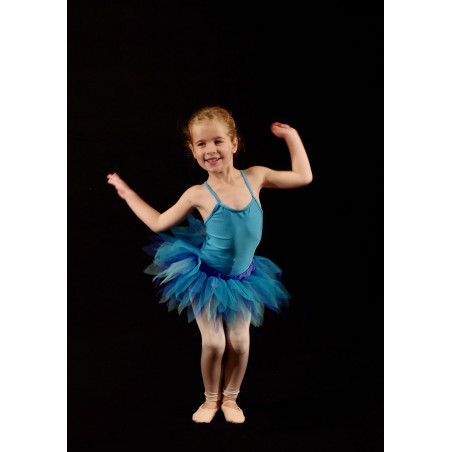 PTC12 - Jupe de tutu court bleu découpé