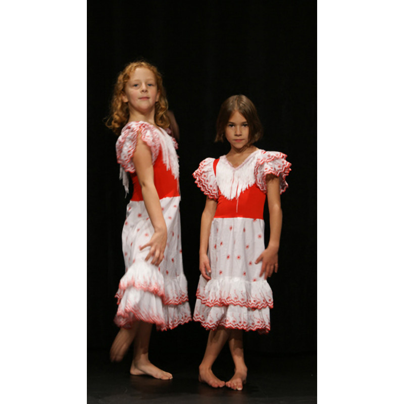 PR13BIS - Robe flamenco blanche et rouge PR13BIS - Robe flamenco blanche et rouge