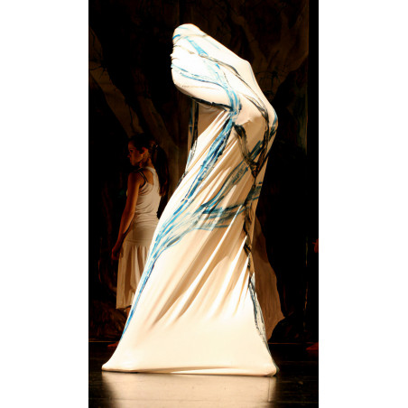ACCT4 - Tubulaire arbre blanc et bleu peint