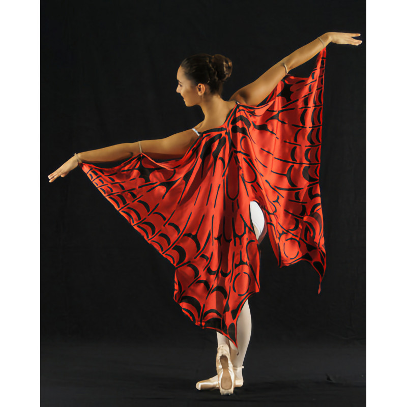 ACCA5B - Ailes de papillons en satin rouge