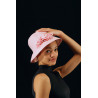 ACCCH13A - Chapeau de paille rose avec une fleur