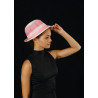 ACCCH13F - Chapeau de paille rose rayé