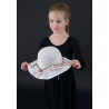 ACCCH13J - Chapeau blanc tour de fleurs roses