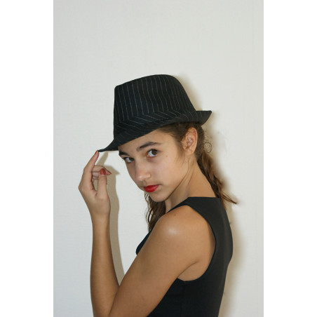 ACCCH15A - Chapeau borsalino gris rayé