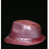 ACCCH18B - Chapeau borsalino à paillettes rose