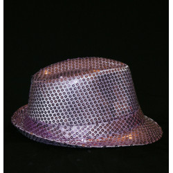 ACCCH18D - Chapeau borsalino à paillettes violet