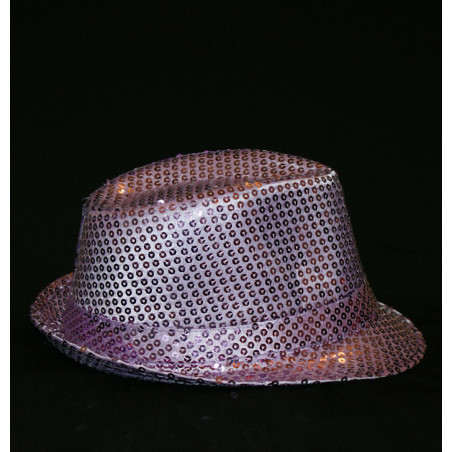 ACCCH18D - Chapeau borsalino à paillettes violet