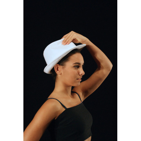 ACCCH17A - Chapeau Borsalino blanc uni