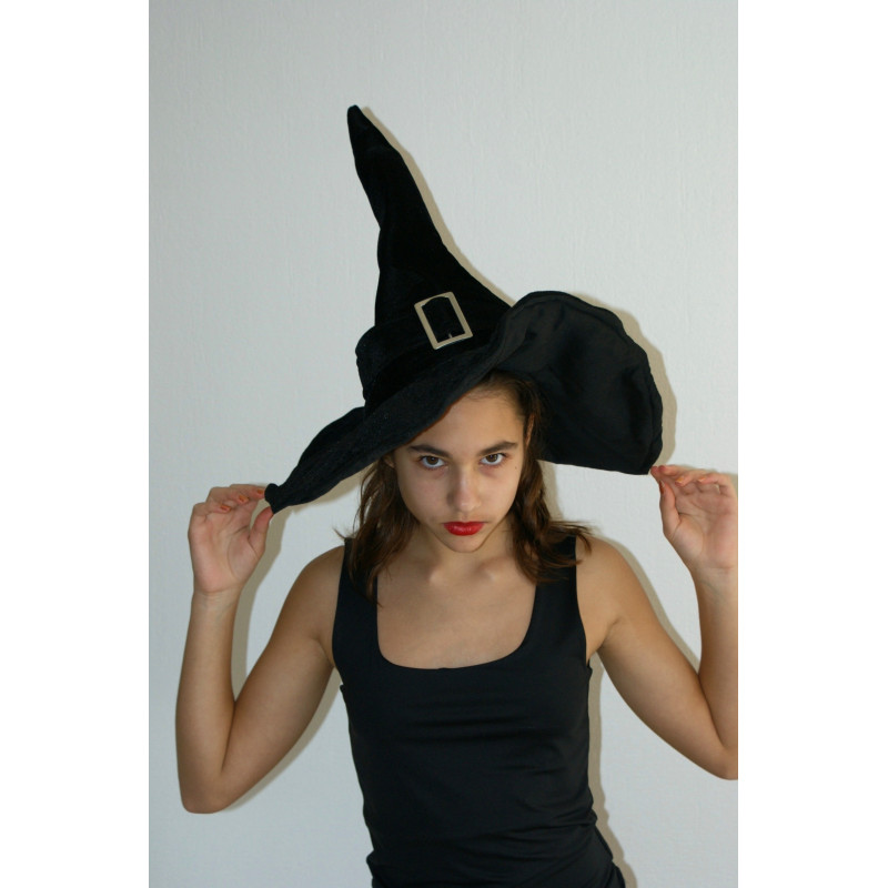 ACCCH2A - Chapeau de sorcière adulte en velours ACCCH2A - Chapeau de sorcière adulte en velours