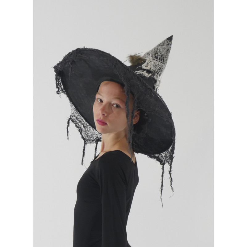 ACCCH2B - Chapeau de sorcière adulte avec toiles ACCCH2B - Chapeau de sorcière adulte avec toiles