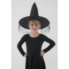 ACCCH2F - Chapeau de sorcière noir avec voilette pour enfants