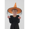 ACCCH2G - Chapeau de sorcière orange avec voilette noire pour enfants