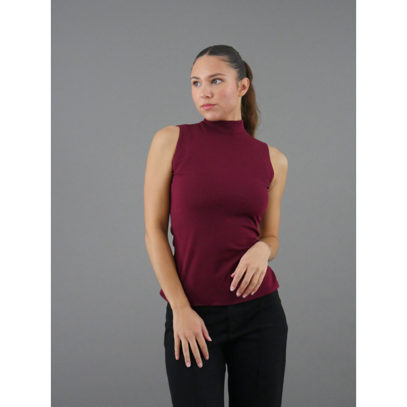 MH31F - HAUT COL MAO BORDEAUX MH31F - HAUT COL MAO BORDEAUX