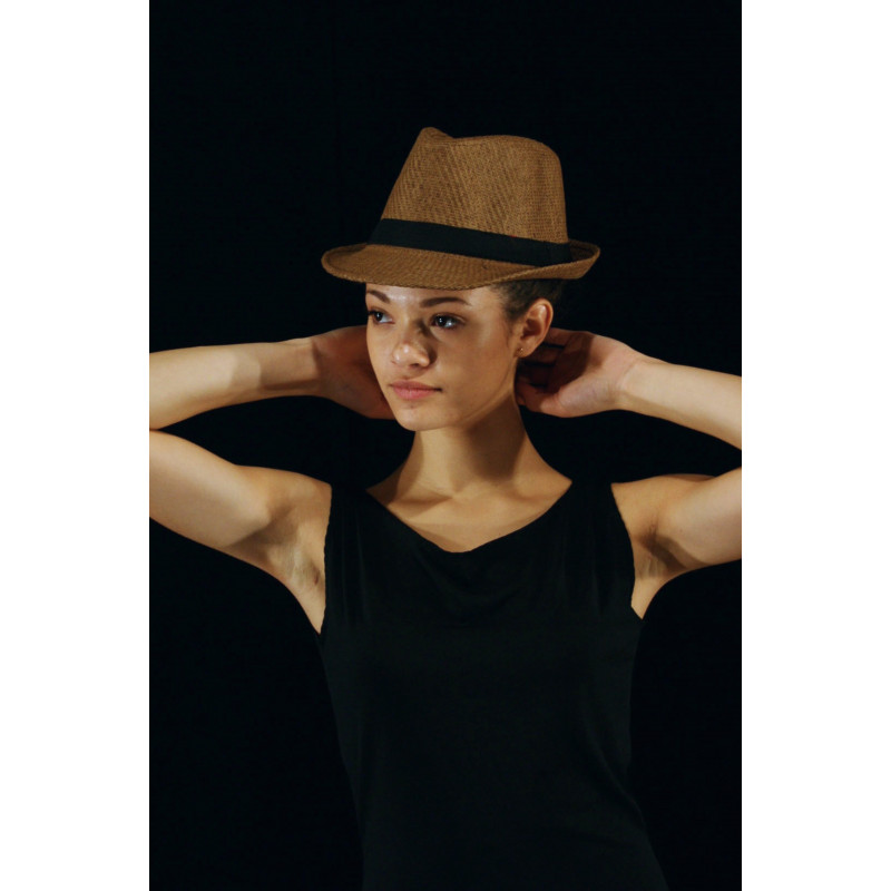 ACCCH28B - Chapeau panama foncé ACCCH28B - Chapeau panama foncé