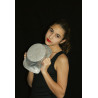 ACCCH21B - Chapeau haut de forme pailleté argent