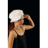 ACCCH11B - Casquette Gavroche blanche simili cuir