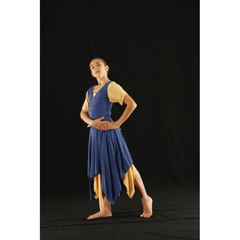 MEJ8 - Ensemble paysanne bleu et jaune MEJ8 - Ensemble paysanne bleu et jaune