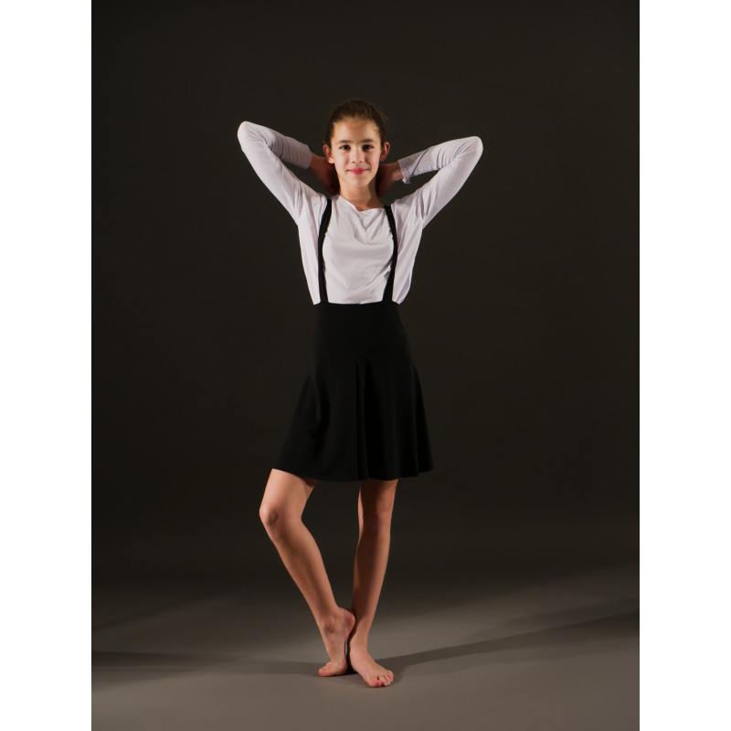 MEJ21 - Ensemble ramoneur jupe noire et haut blanc à manches MEJ21 - Ensemble ramoneur jupe noire et haut blanc à manches