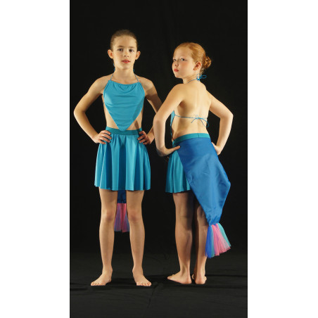 MEJ25 - Ensemble jupe sirène bleu