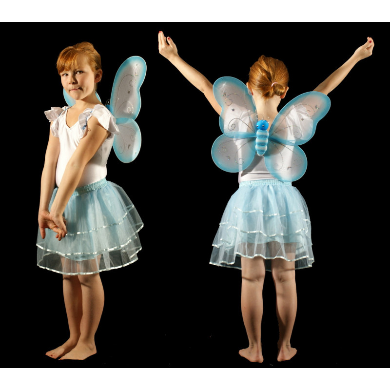PEJ7D - Ensemble jupe papillon bleu turquoise PEJ7D - Ensemble jupe papillon bleu turquoise