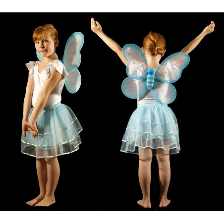 PEJ7D - Ensemble jupe papillon bleu turquoise