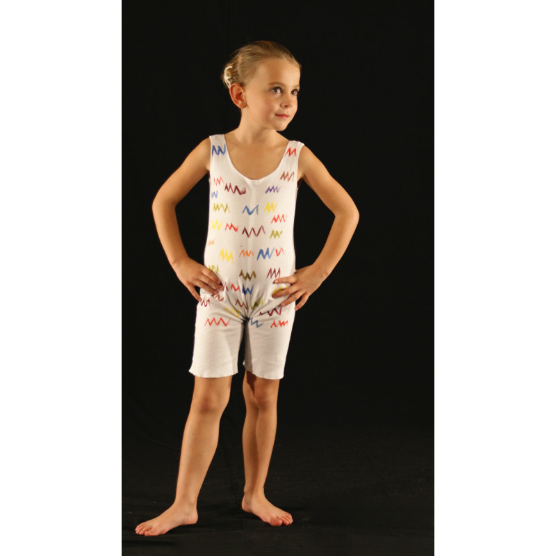 PC9 - Combishort blanc à motifs PC9 - Combishort blanc à motifs