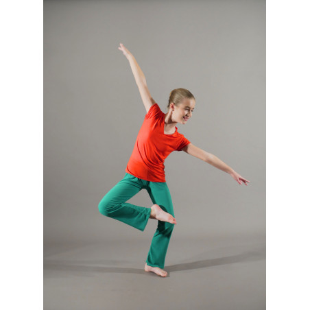 MEP32B - Ensemble pantalon vert avec haut rouge