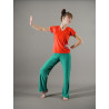 GEP32B - Ensemble pantalon vert avec haut rouge