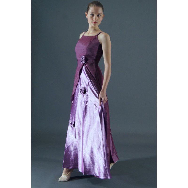 GRL39B Robe bal violette avec fleurs GRL39B Robe bal violette avec fleurs