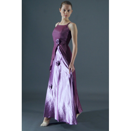GRL39B Robe bal violette avec fleurs