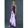 GRL39B Robe bal violette avec fleurs