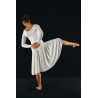 GRL35B - Robe longue écru à manches