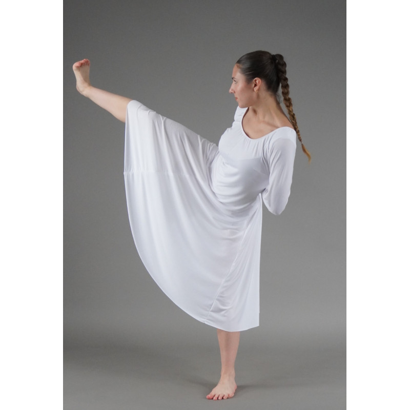 GRL35E - Robe blanche à manches GRL35E - Robe blanche à manches