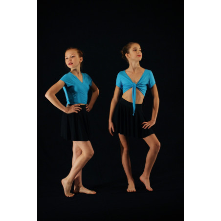 MH26C - Cache coeur manches courtes turquoise