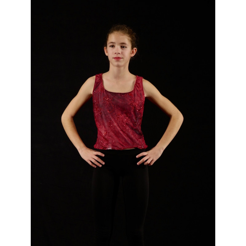 MH29 - Haut habillé bordeaux avec paillettes MH29 - Haut habillé bordeaux avec paillettes
