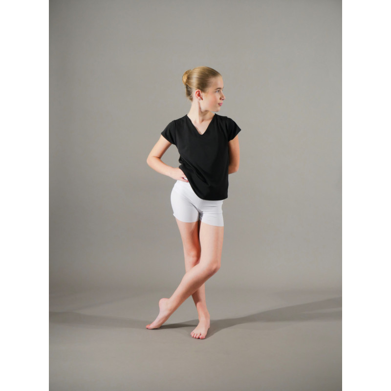 MH30N - Tee-shirt col en V noir