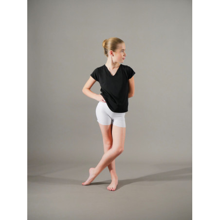 MH30N - Tee-shirt col en V noir