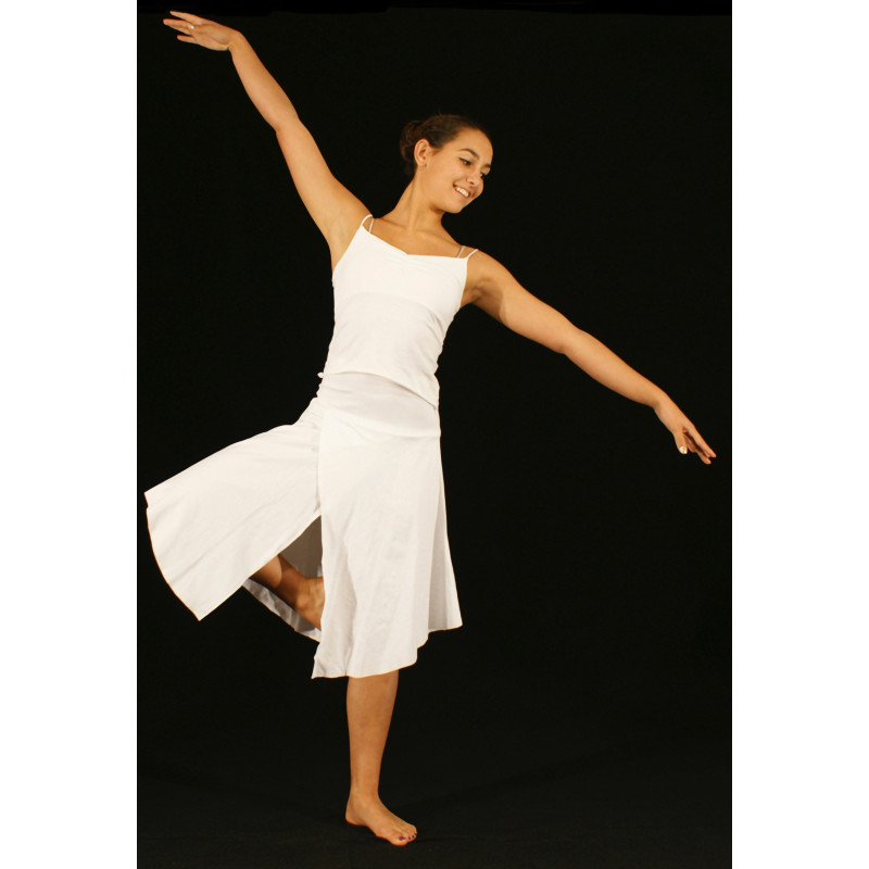 GEJ4 -Ensemble jupe blanche fendue avec Top GEJ4 -Ensemble jupe blanche fendue avec Top