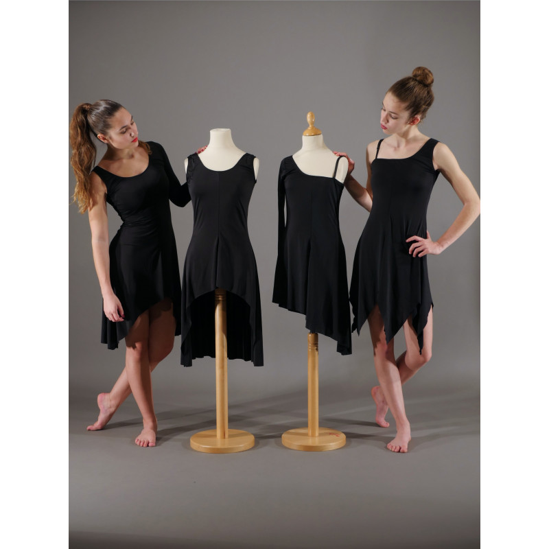 GRL29 - Robe noire découpée en peach GRL29 - Robe noire découpée en peach