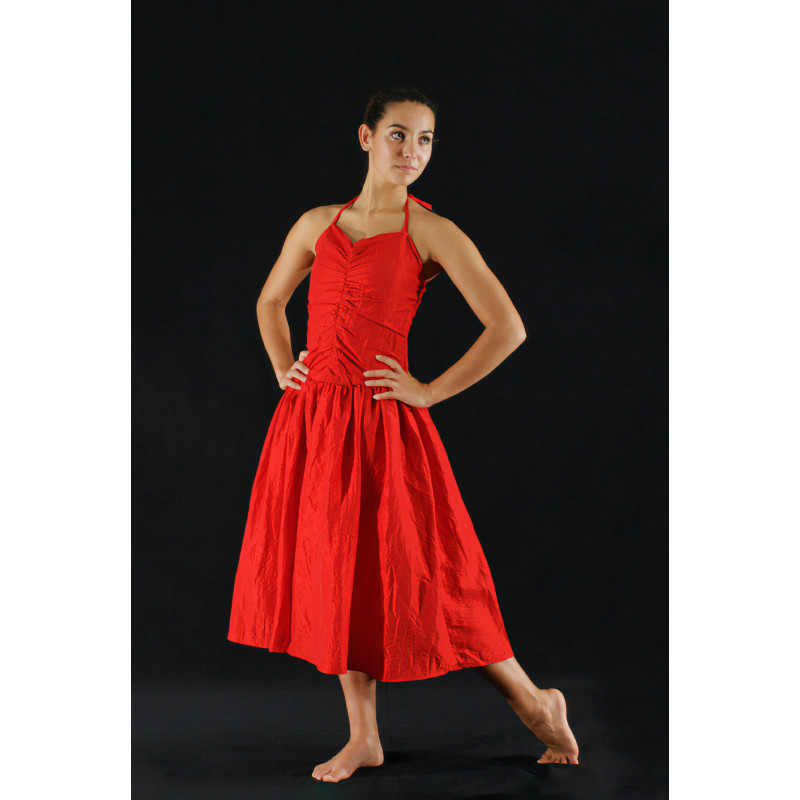 GRL28 - Robe Marilyn rouge orange GRL28 - Robe Marilyn rouge orange