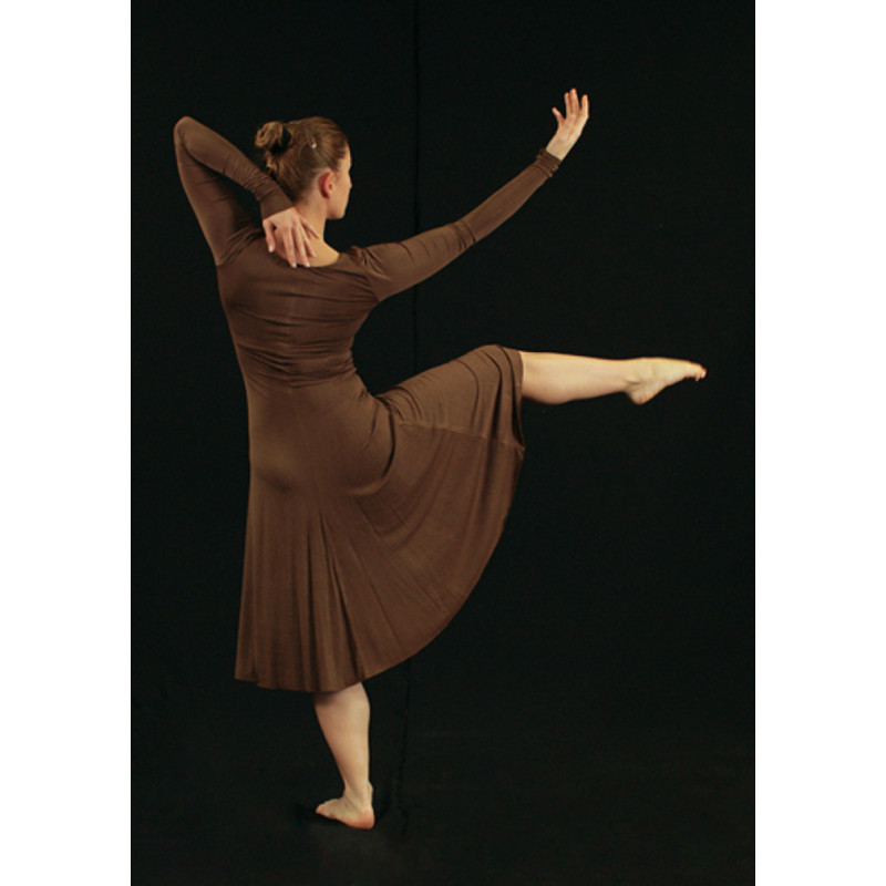 GRL22A - Robe à manches en lycra marron foncé GRL22A - Robe à manches en lycra marron foncé