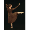 GRL22A - Robe à manches en lycra marron foncé