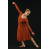 GRL22B - Robe à manches en lycra couleur rouille