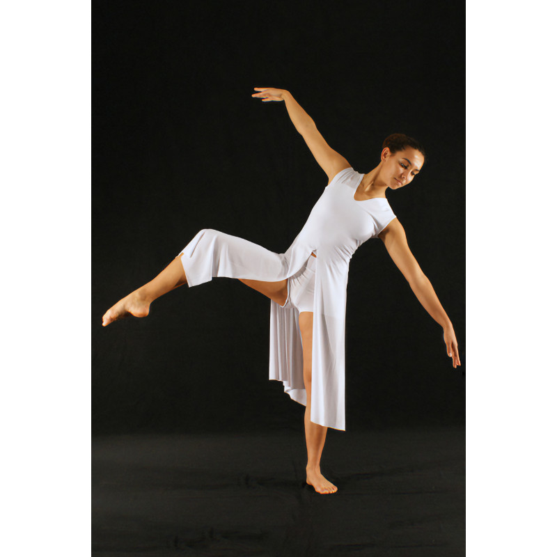 GRL21I - Robe fendue blanche plus shorty GRL21I - Robe fendue blanche plus shorty